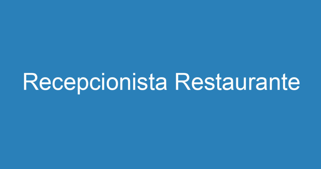 Recepcionista Restaurante 1