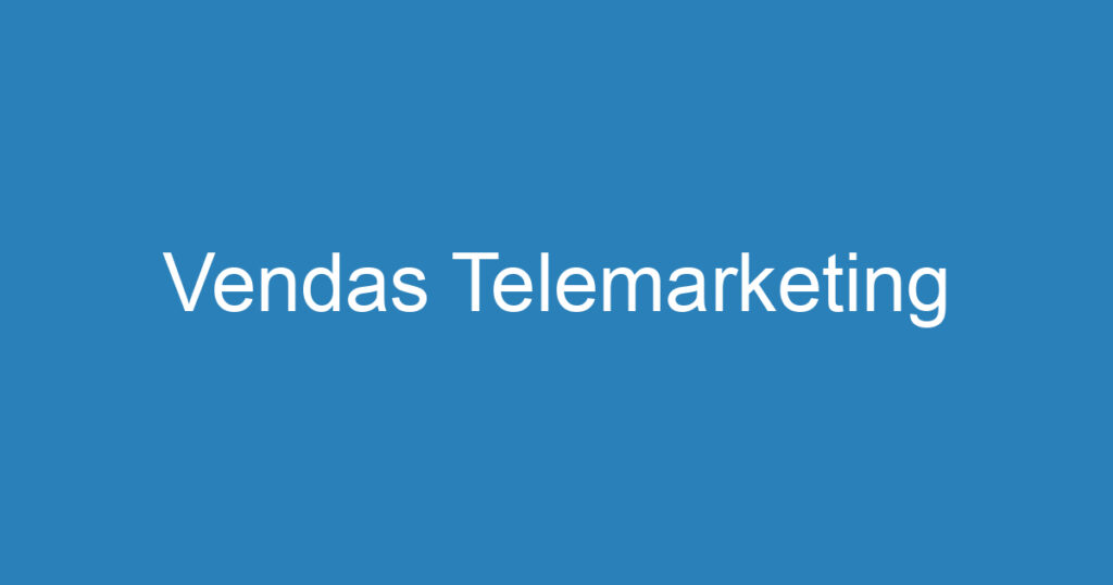 Vendas Telemarketing 1