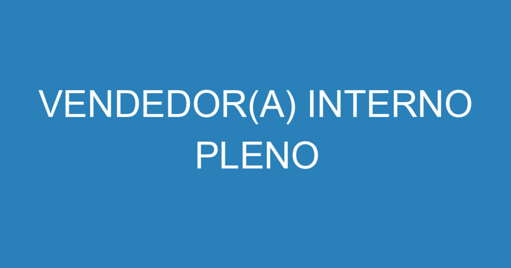 VENDEDOR(A) INTERNO PLENO 1