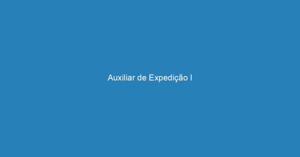 Auxiliar de Expedição I 1